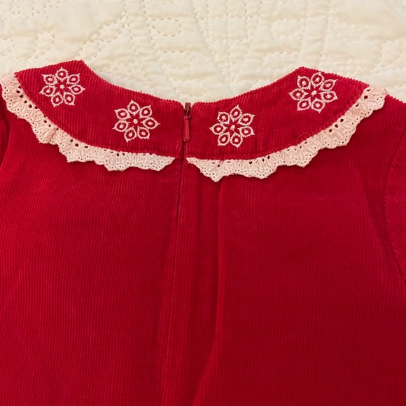 Hanna Andersson Corduroy Red Dress Snow Flake 100 - Picture 9 of 12